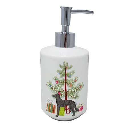 Carolines Treasures 7 x 3.5 in. Longdog Christmas Tree Ceramic Soap Dispenser CK3849SOAP